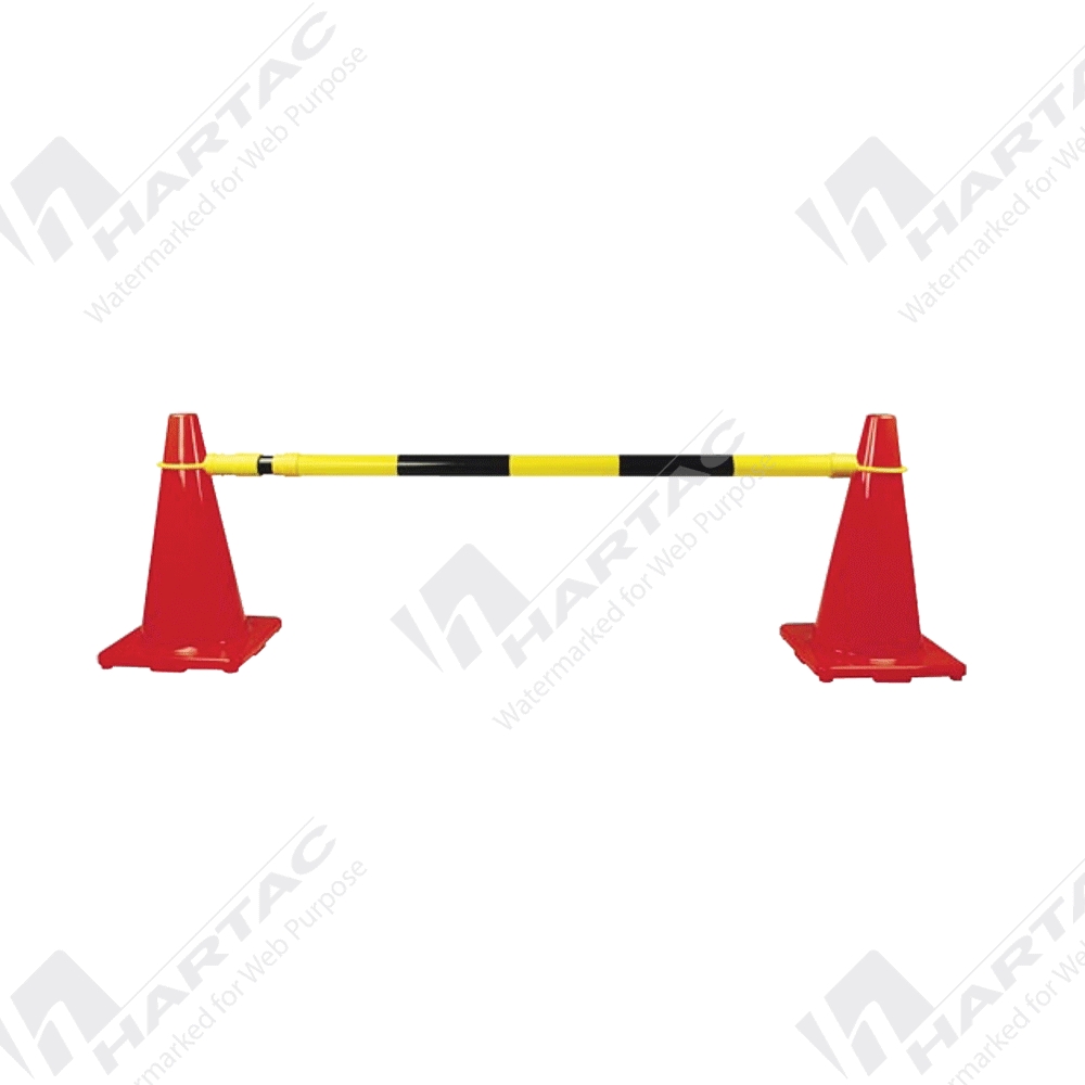 HS6821 Retractable Barrier Bar Black/Yellow Hartac Australia