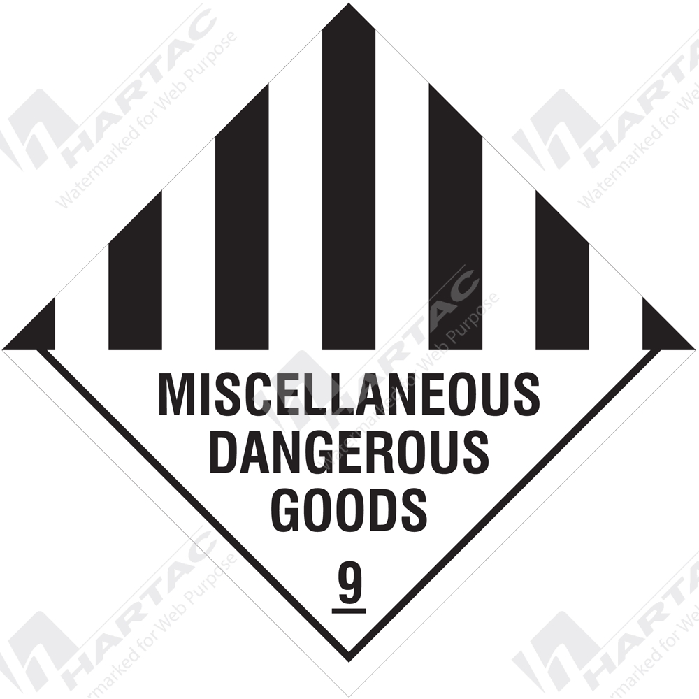 HS7024 Hazchem (Hazardous Goods Labels) "Miscellaneous Dangerous