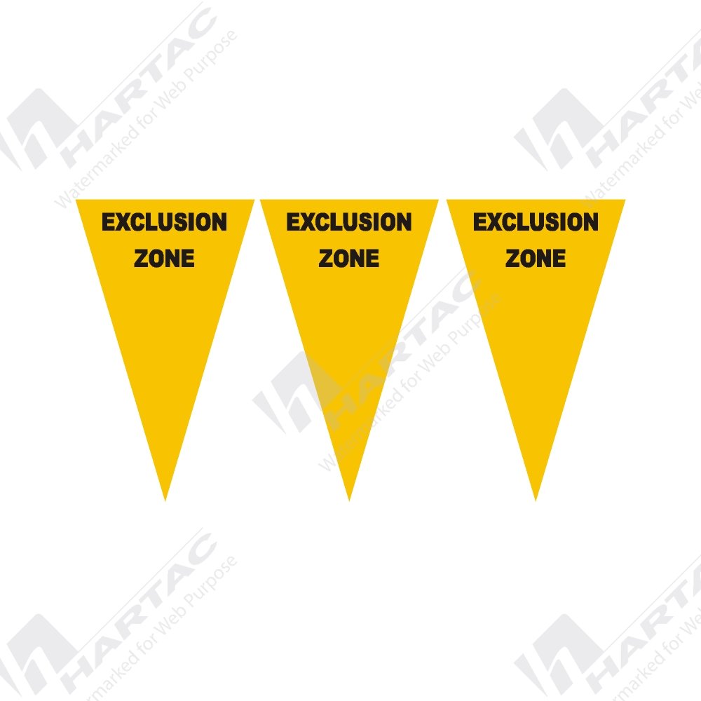Bunting Flags/Barricading Printed Bunting Yellow Flags 30m Roll 4mm