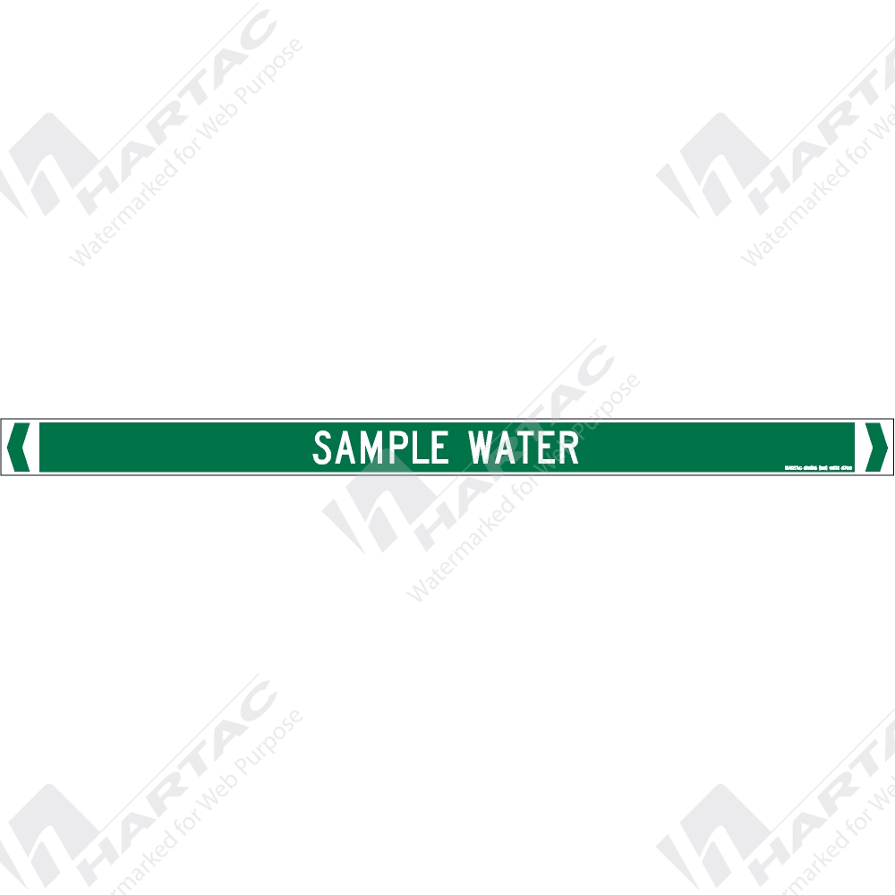 Water Sampling Point Sticker PG701 - 460*29 Pipemarker Type S S/A Non-Ref (pk10) Sample Water White ...