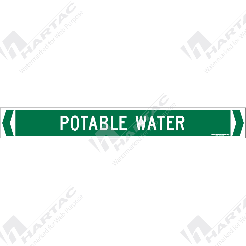 PG78 Pipemarker "Potable Water" SelfAdhesive NonReflective (Pack of