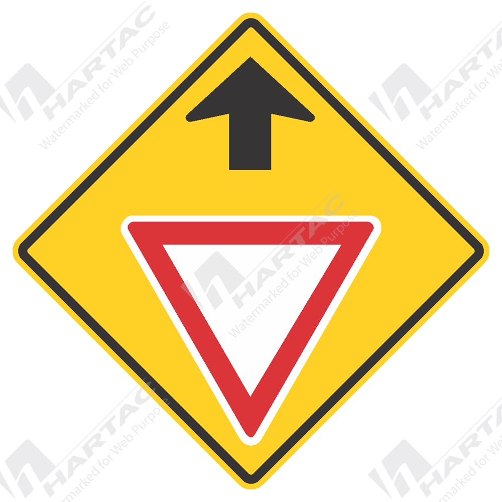 W3 2c traffic warning give way sign ahead aluminium reflective