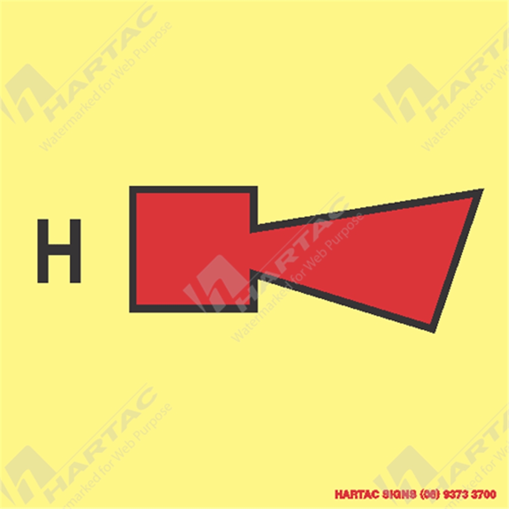 IMO Fire Control Symbols - Marine Sign Fire Control Halon Horn - Company Name - Hartac Australia