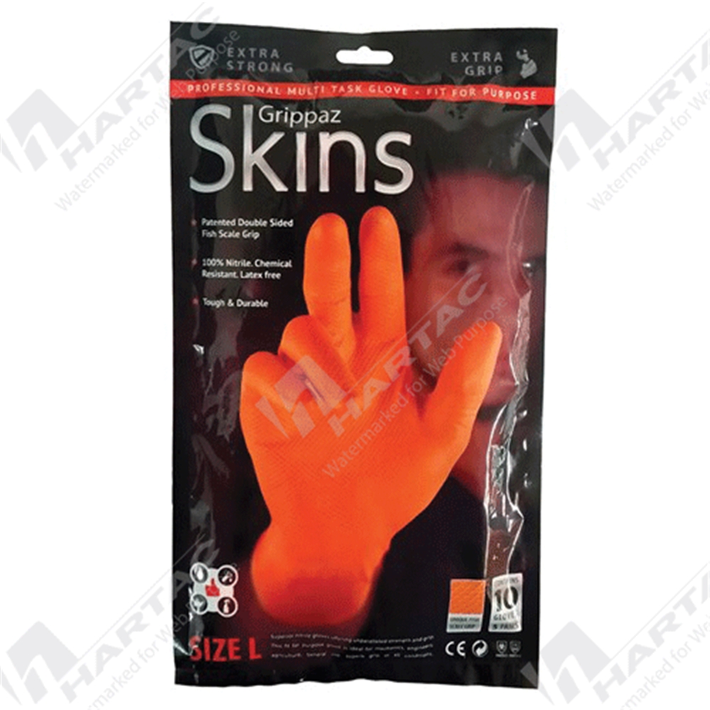 Disposable Gloves Frontier Grippaz Orange Nitrile Disposable Gloves