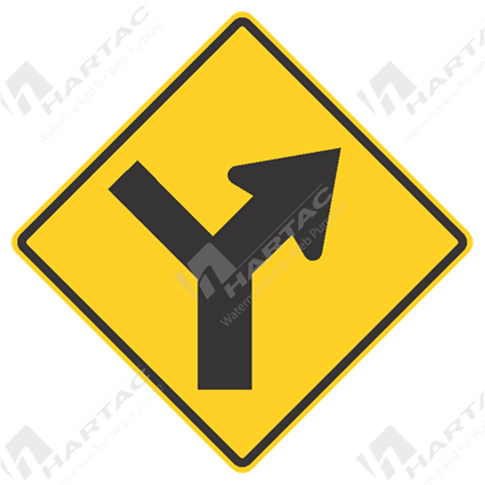 Warning Signs Major & Minor Road Y Junction Right Aluminium