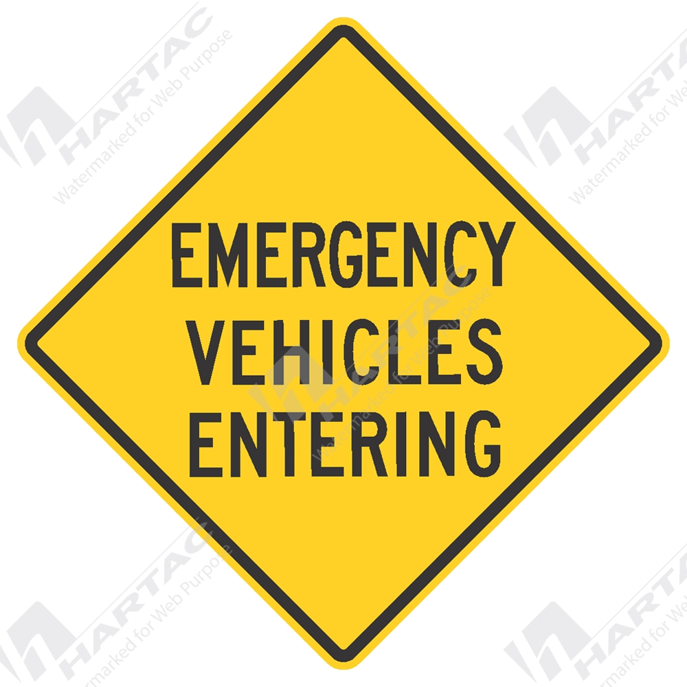 Warning Signs Emergency Vehicles Entering Aluminium Reflective Class
